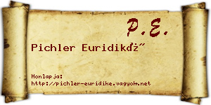 Pichler Euridiké névjegykártya